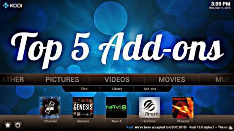 best kodi video add ons